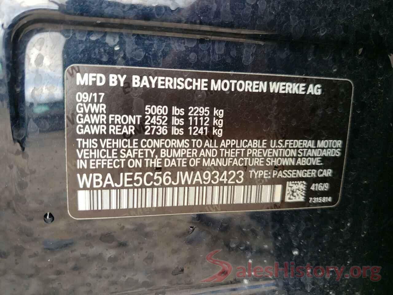 WBAJE5C56JWA93423 2018 BMW 5 SERIES