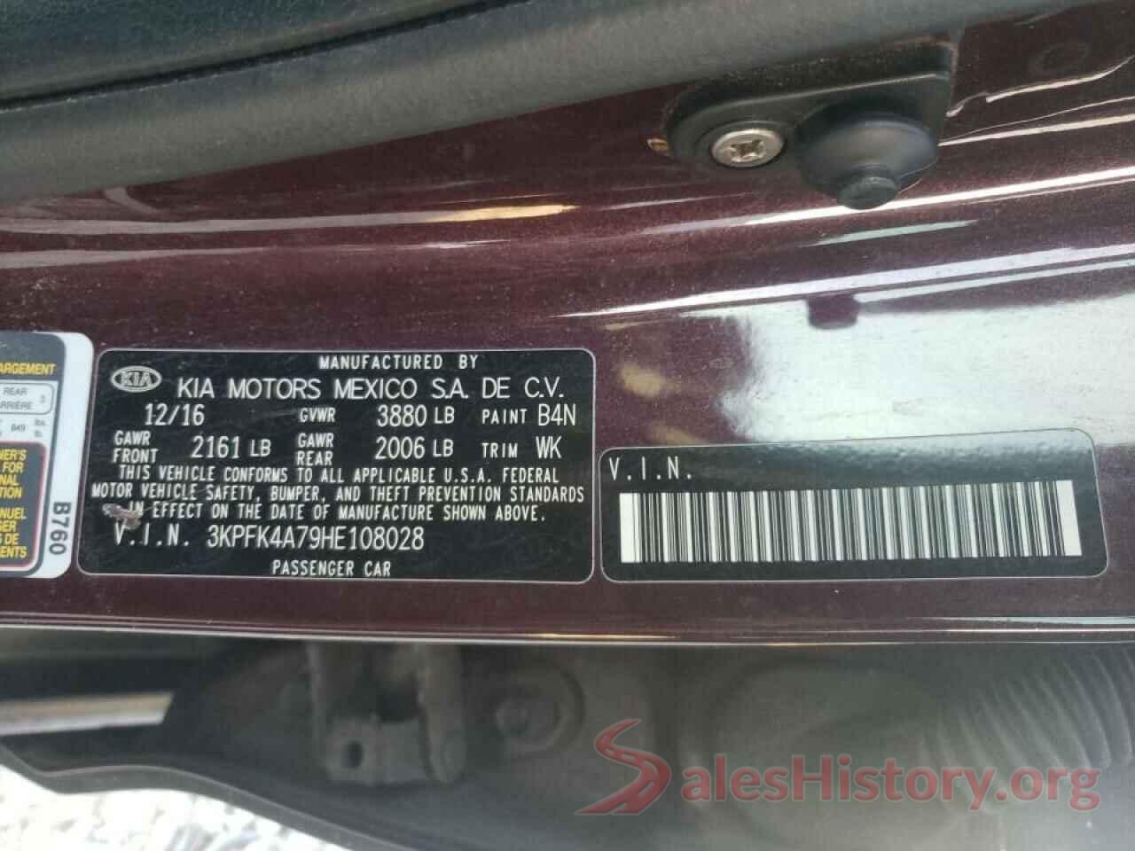 3KPFK4A79HE108028 2017 KIA FORTE