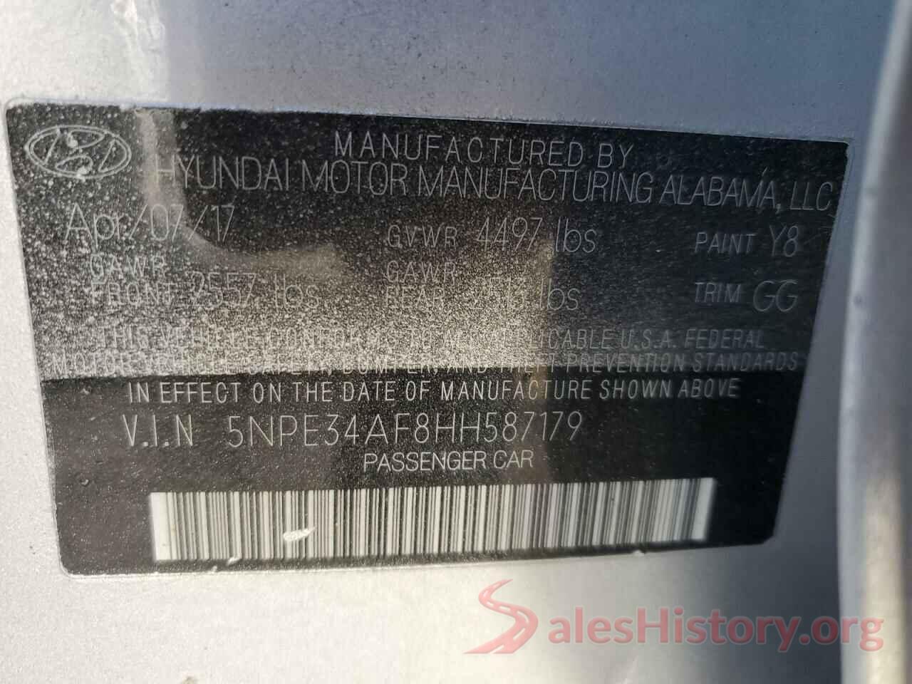 5NPE34AF8HH587179 2017 HYUNDAI SONATA