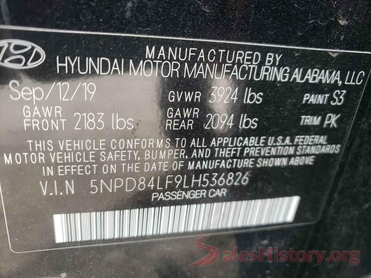 5NPD84LF9LH536826 2020 HYUNDAI ELANTRA