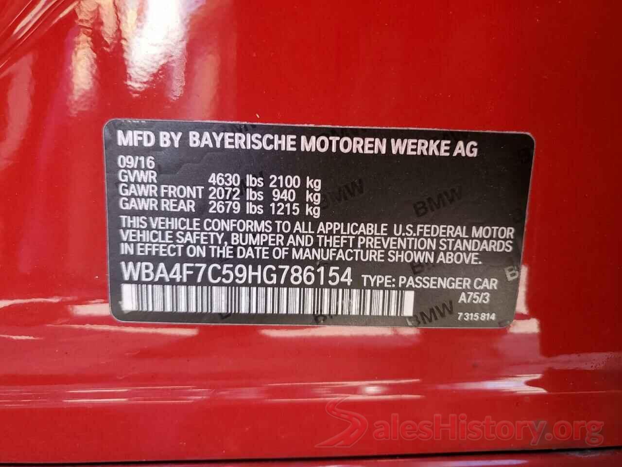 WBA4F7C59HG786154 2017 BMW 4 SERIES