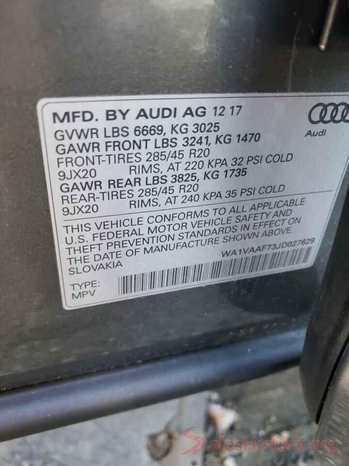 WA1VAAF73JD027629 2018 AUDI Q7