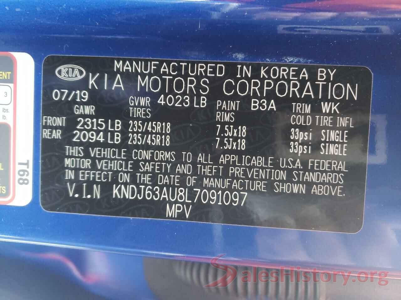 KNDJ63AU8L7091097 2020 KIA SOUL