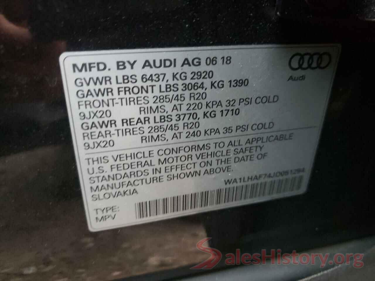 WA1LHAF74JD051294 2018 AUDI Q7