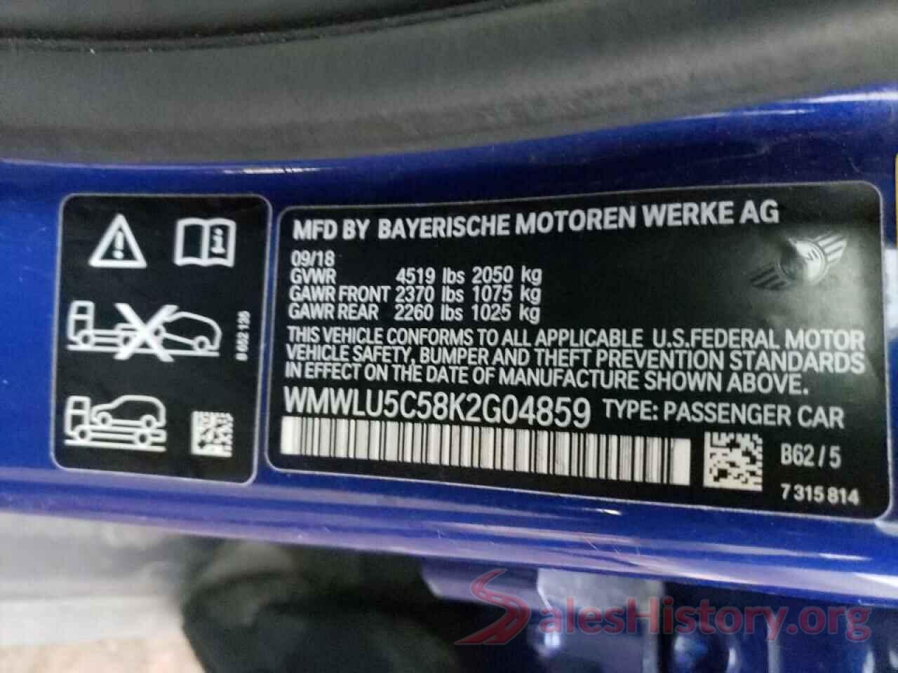 WMWLU5C58K2G04859 2019 MINI COOPER