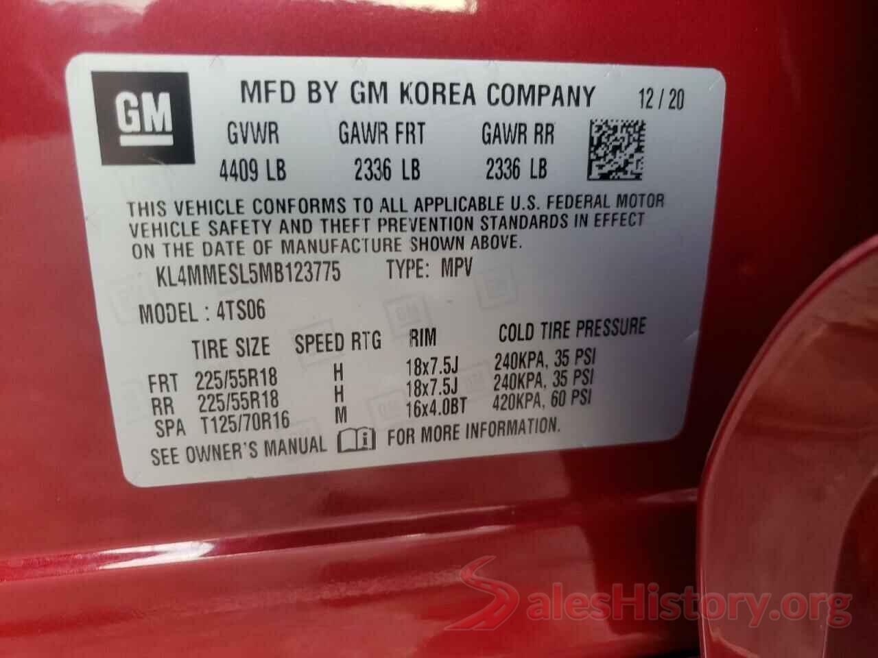 KL4MMESL5MB123775 2021 BUICK ENCORE