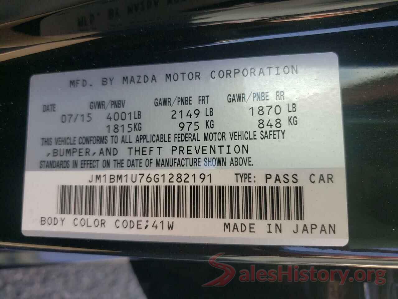 JM1BM1U76G1282191 2016 MAZDA 3