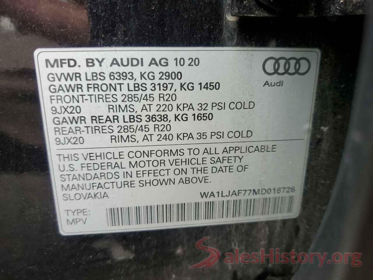 WA1LJAF77MD016726 2021 AUDI Q7