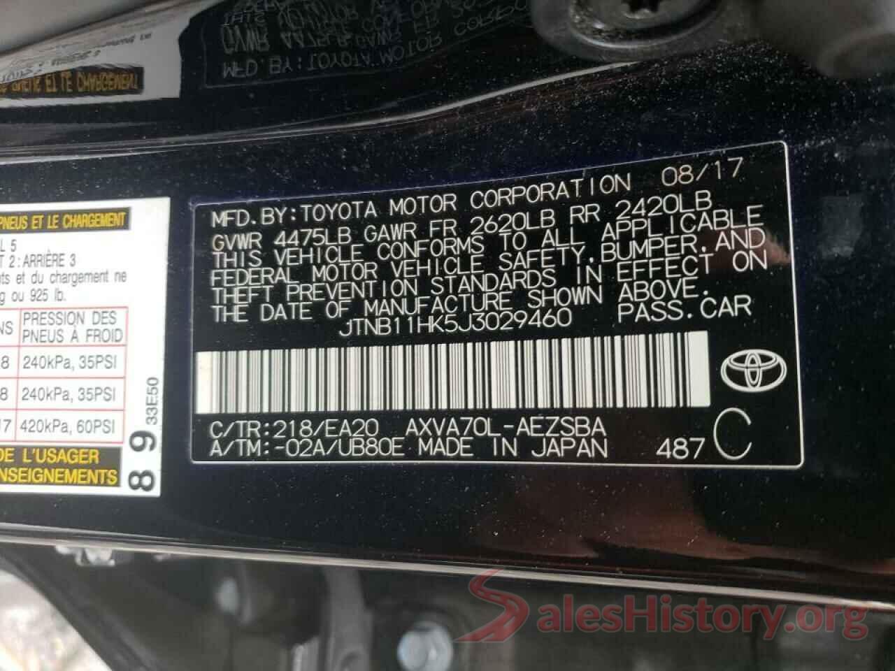 JTNB11HK5J3029460 2018 TOYOTA CAMRY