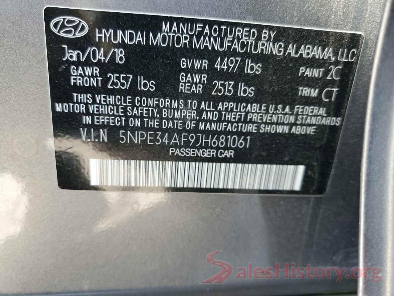 5NPE34AF9JH681061 2018 HYUNDAI SONATA