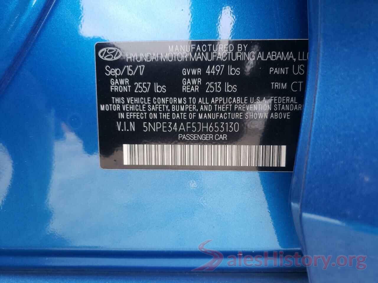 5NPE34AF5JH653130 2018 HYUNDAI SONATA