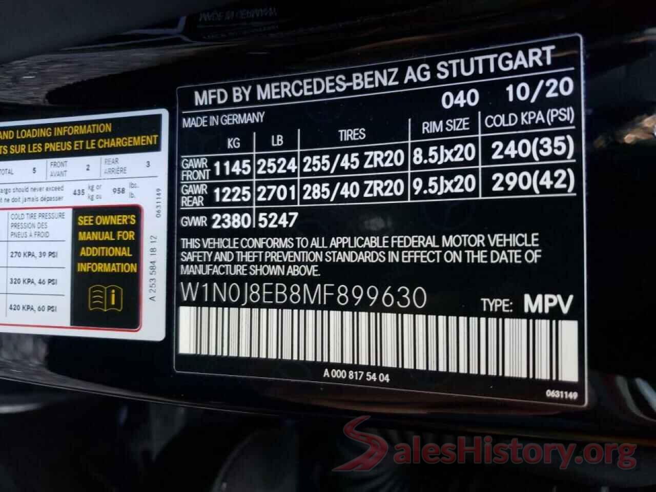 W1N0J8EB8MF899630 2021 MERCEDES-BENZ GLC-CLASS