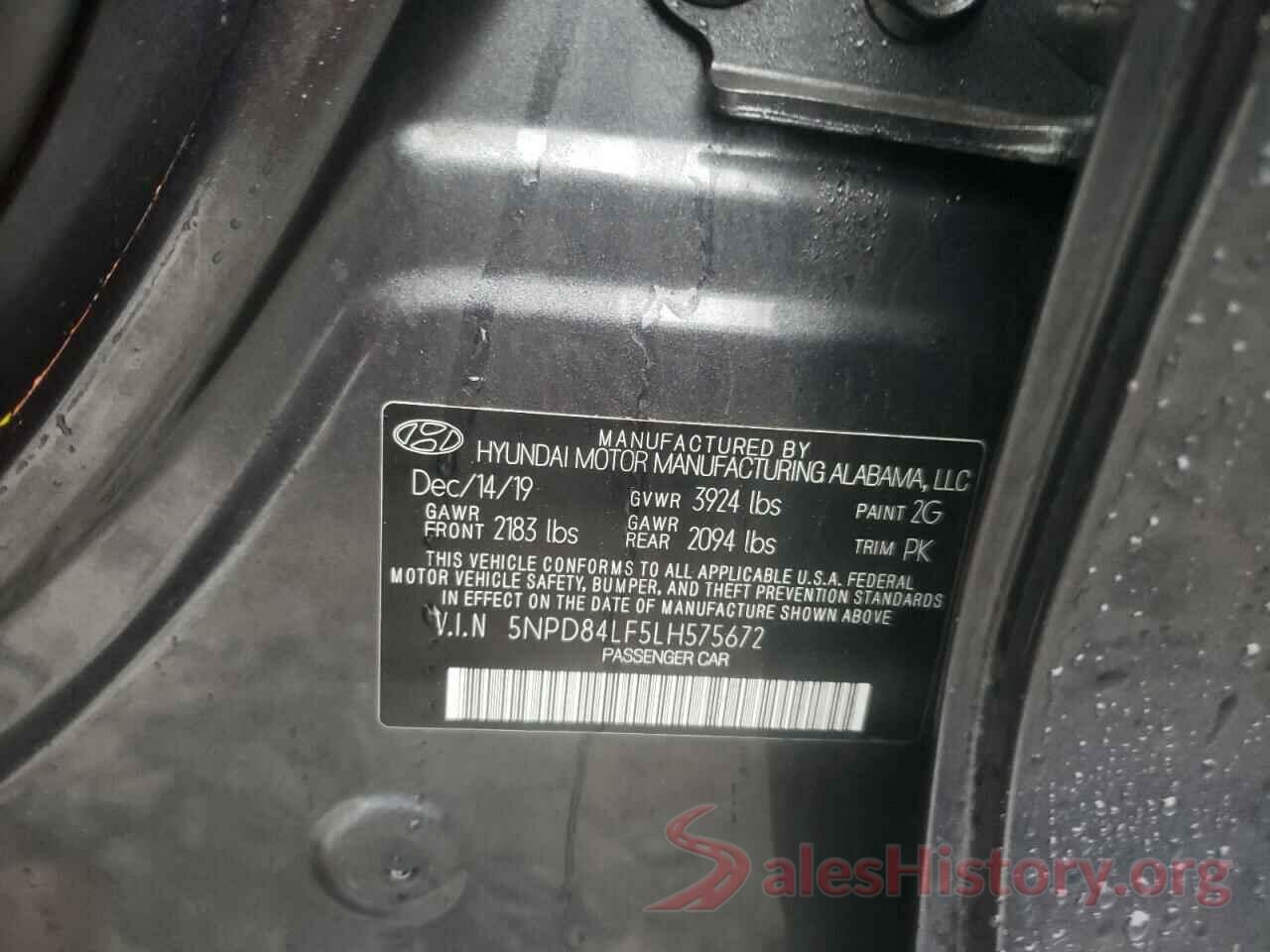 5NPD84LF5LH575672 2020 HYUNDAI ELANTRA