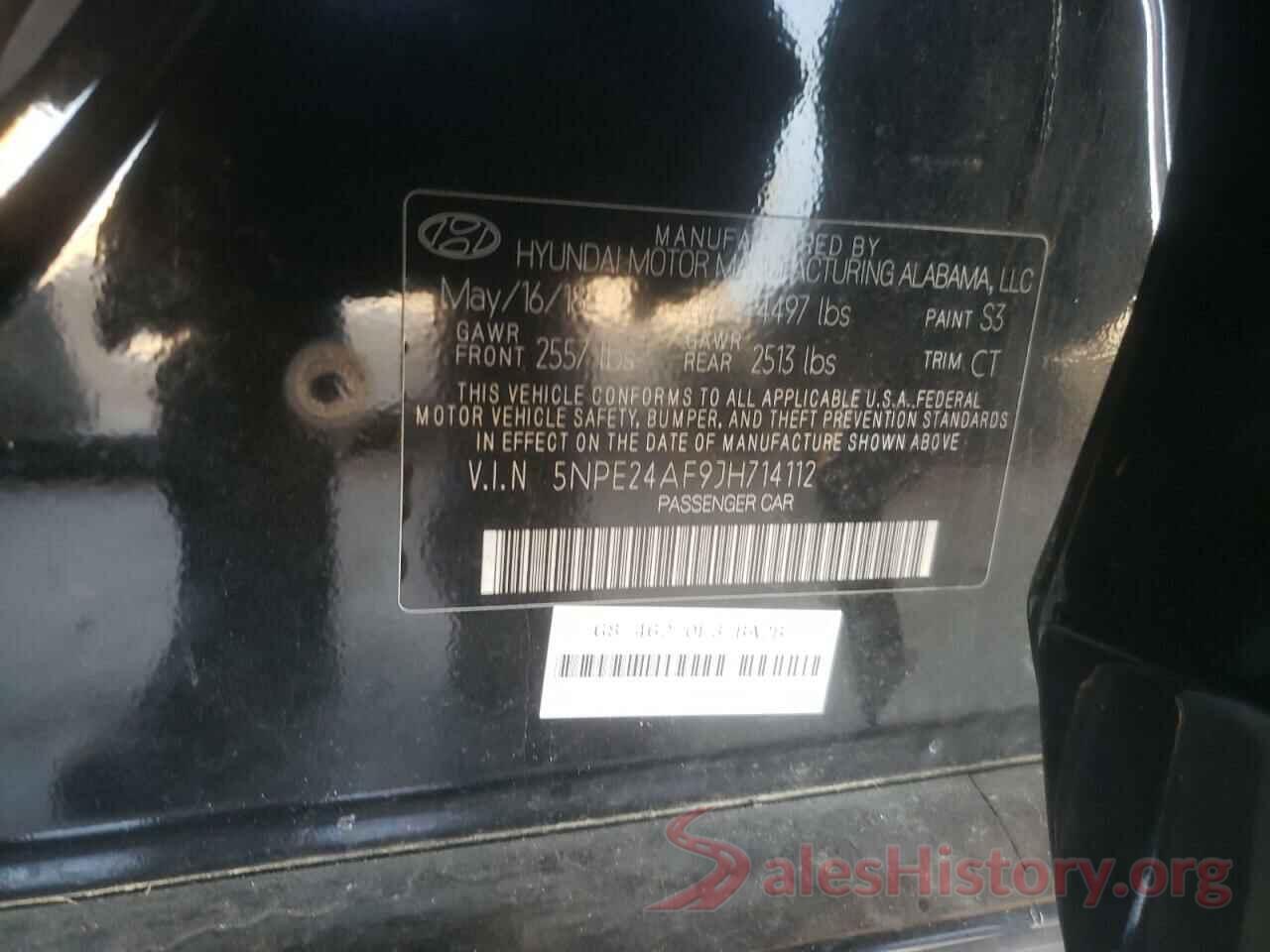 5NPE24AF9JH714112 2018 HYUNDAI SONATA