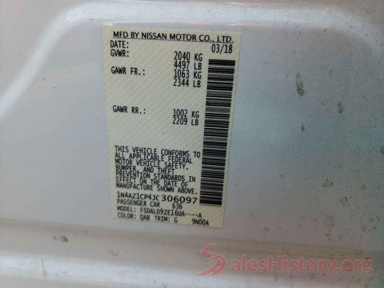 1N4AZ1CP4JC306097 2018 NISSAN LEAF