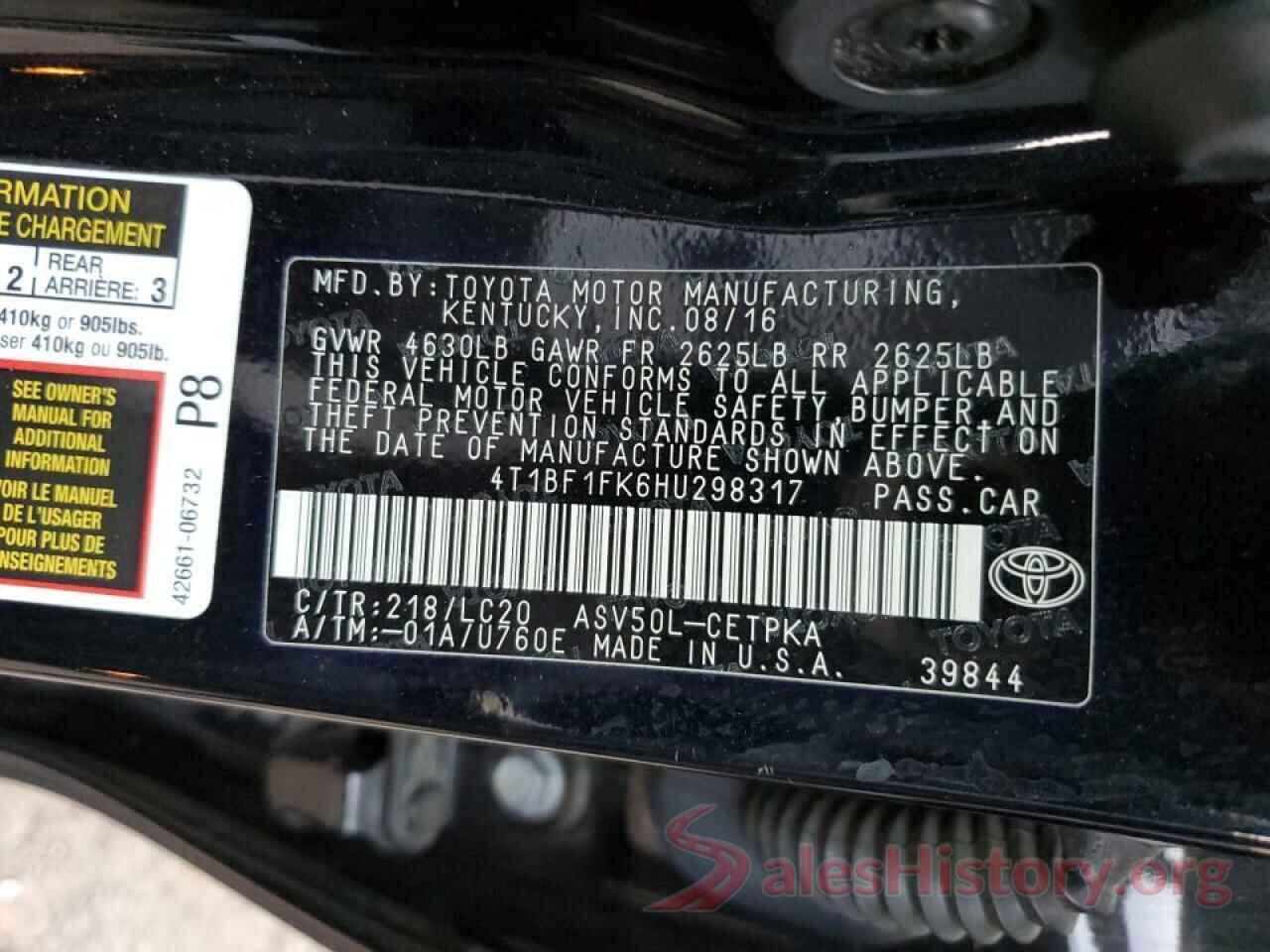 4T1BF1FK6HU298317 2017 TOYOTA CAMRY