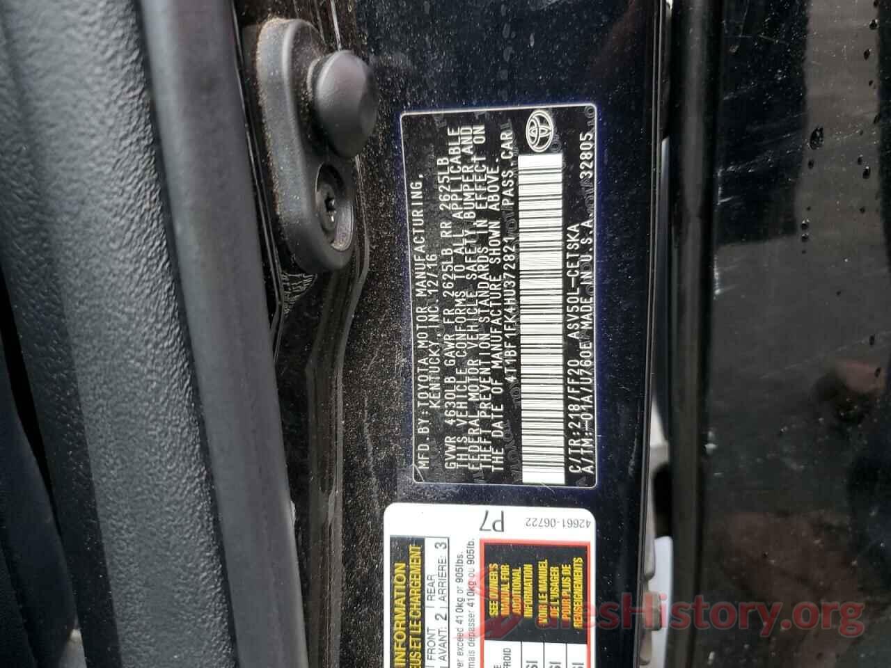 4T1BF1FK4HU372821 2017 TOYOTA CAMRY