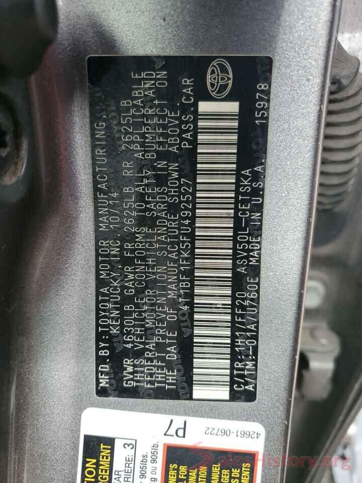 4T1BF1FK5FU492527 2015 TOYOTA CAMRY