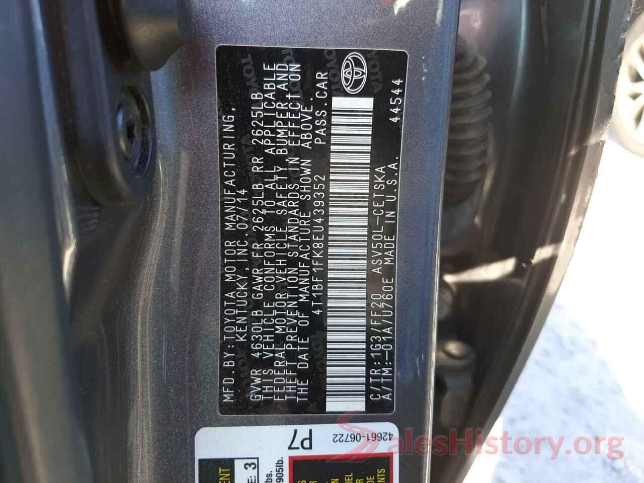 4T1BF1FK8EU439352 2014 TOYOTA CAMRY