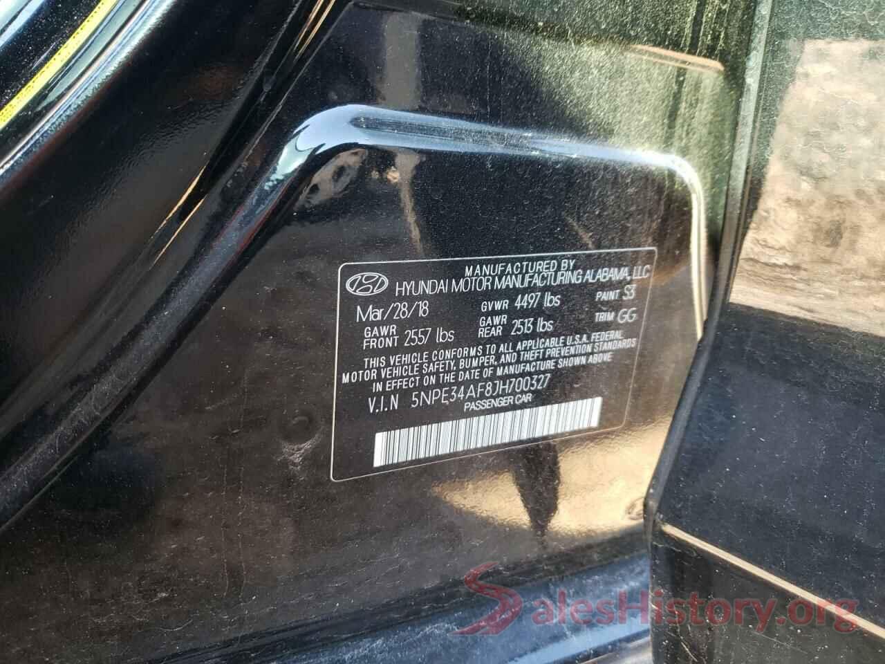 5NPE34AF8JH700327 2018 HYUNDAI SONATA