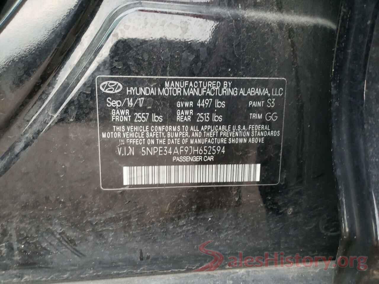 5NPE34AF9JH652594 2018 HYUNDAI SONATA