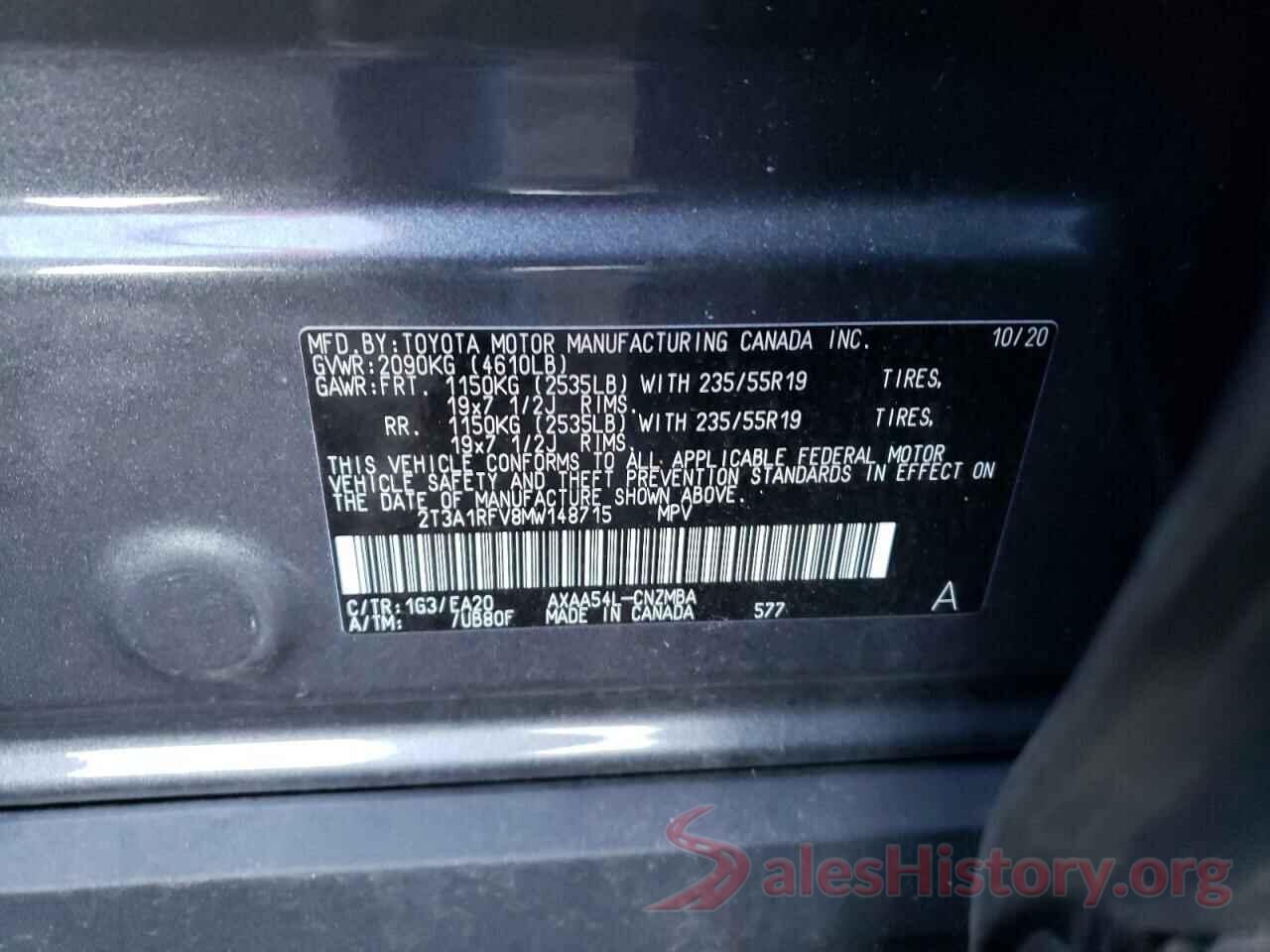 2T3A1RFV8MW148715 2021 TOYOTA RAV4