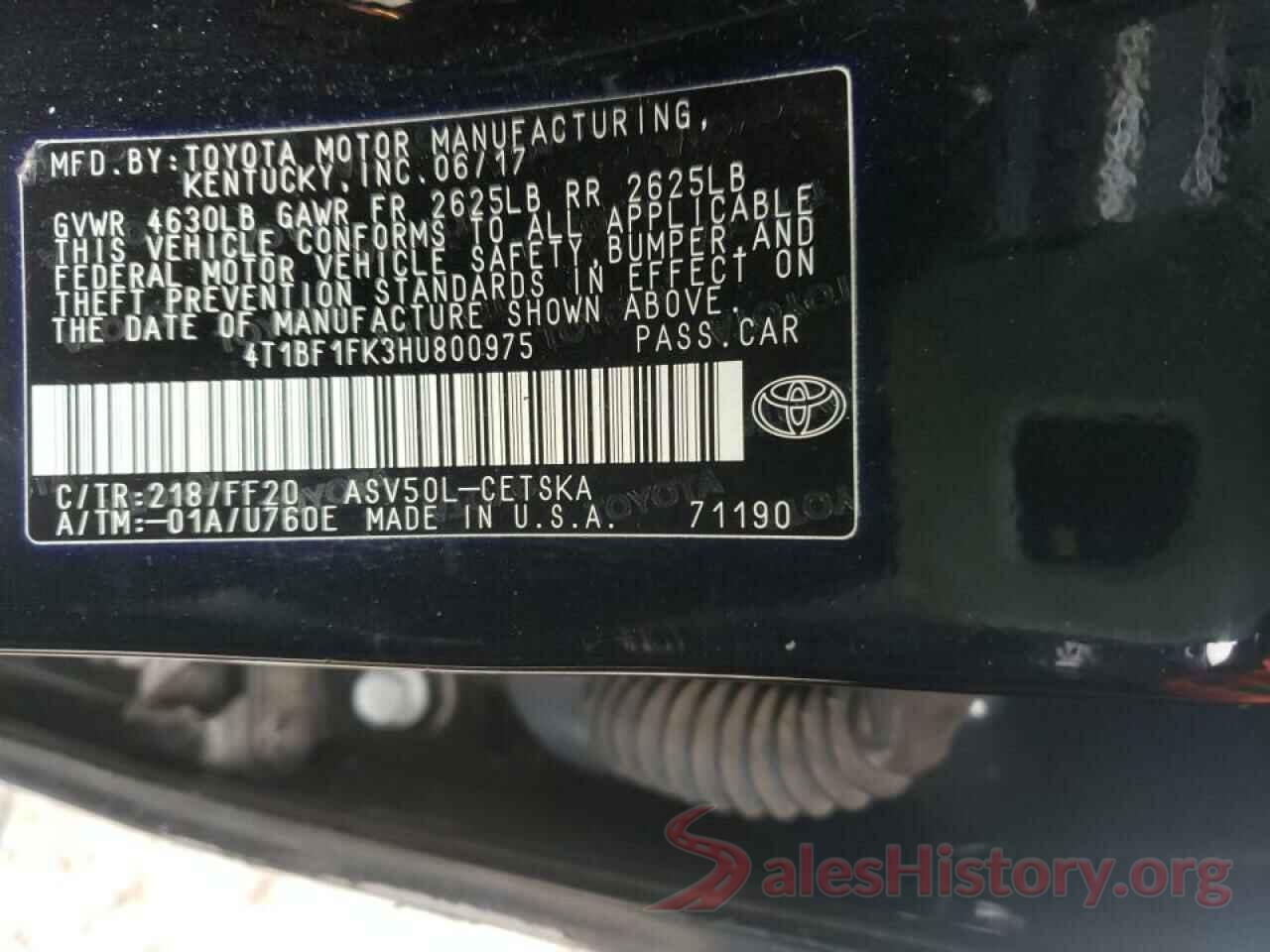 4T1BF1FK3HU800975 2017 TOYOTA CAMRY