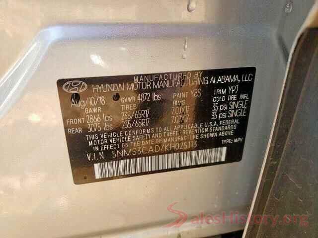 5NMS3CAD7KH025113 2019 HYUNDAI SANTA FE