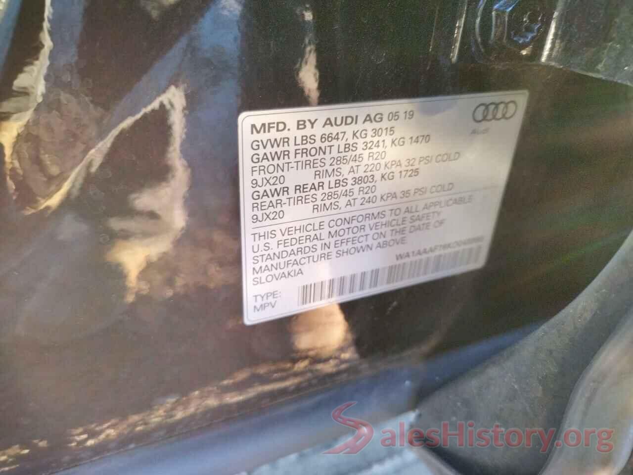 WA1AAAF76KD045980 2019 AUDI Q7