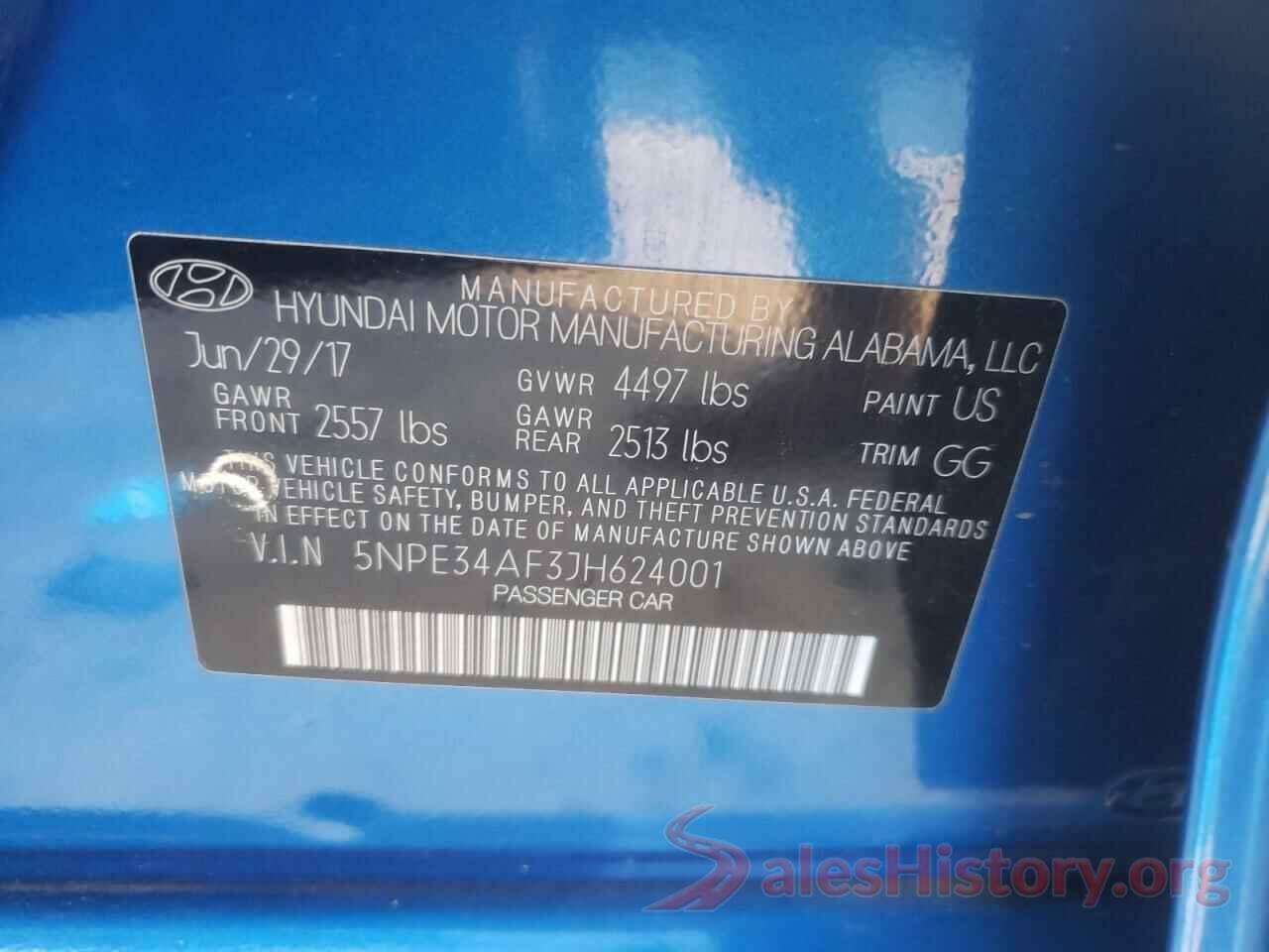 5NPE34AF3JH624001 2018 HYUNDAI SONATA