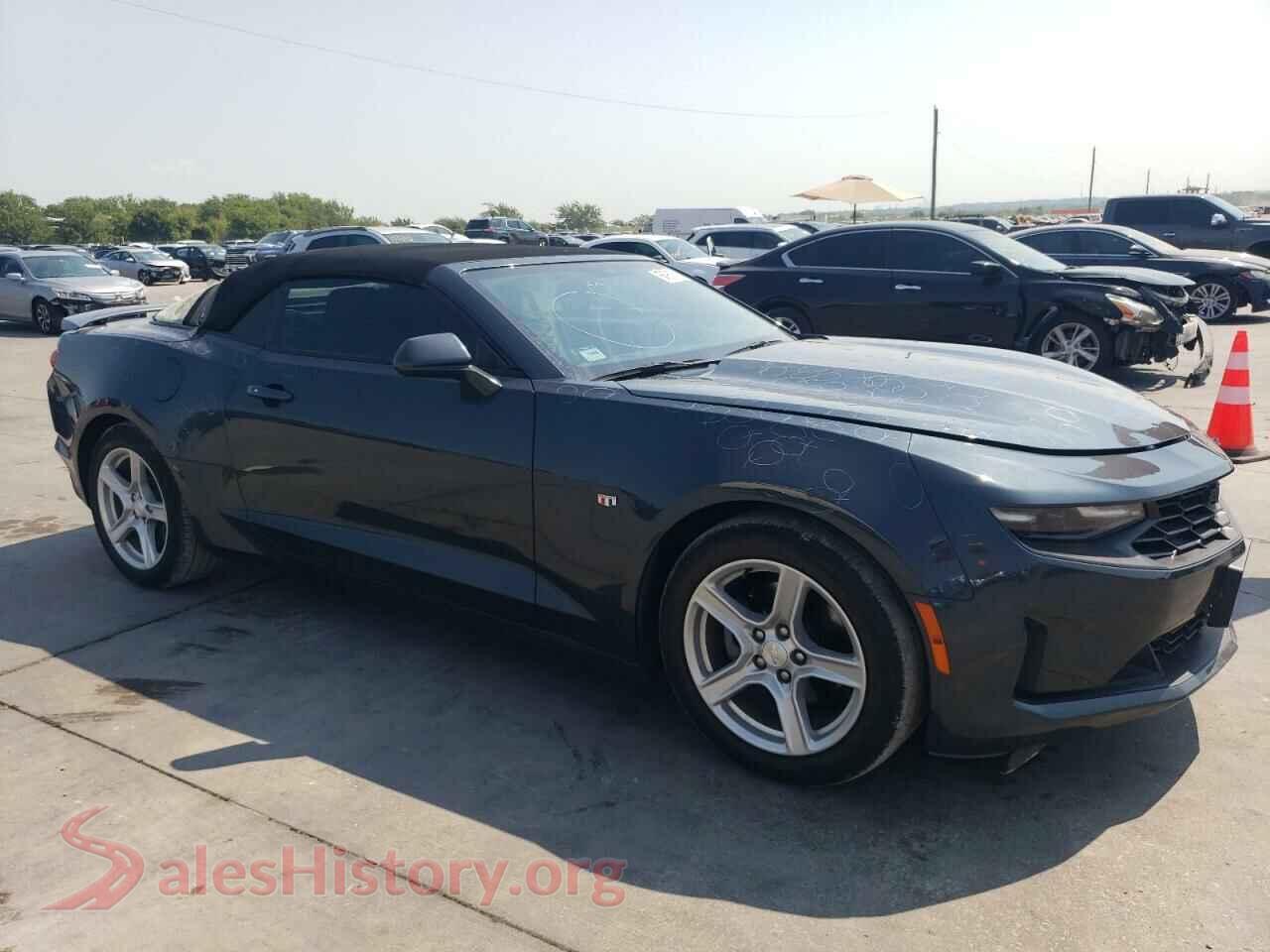 2019 CHEVROLET CAMARO VIN 1G1FB3DS6K0151731, rear 3/4 view