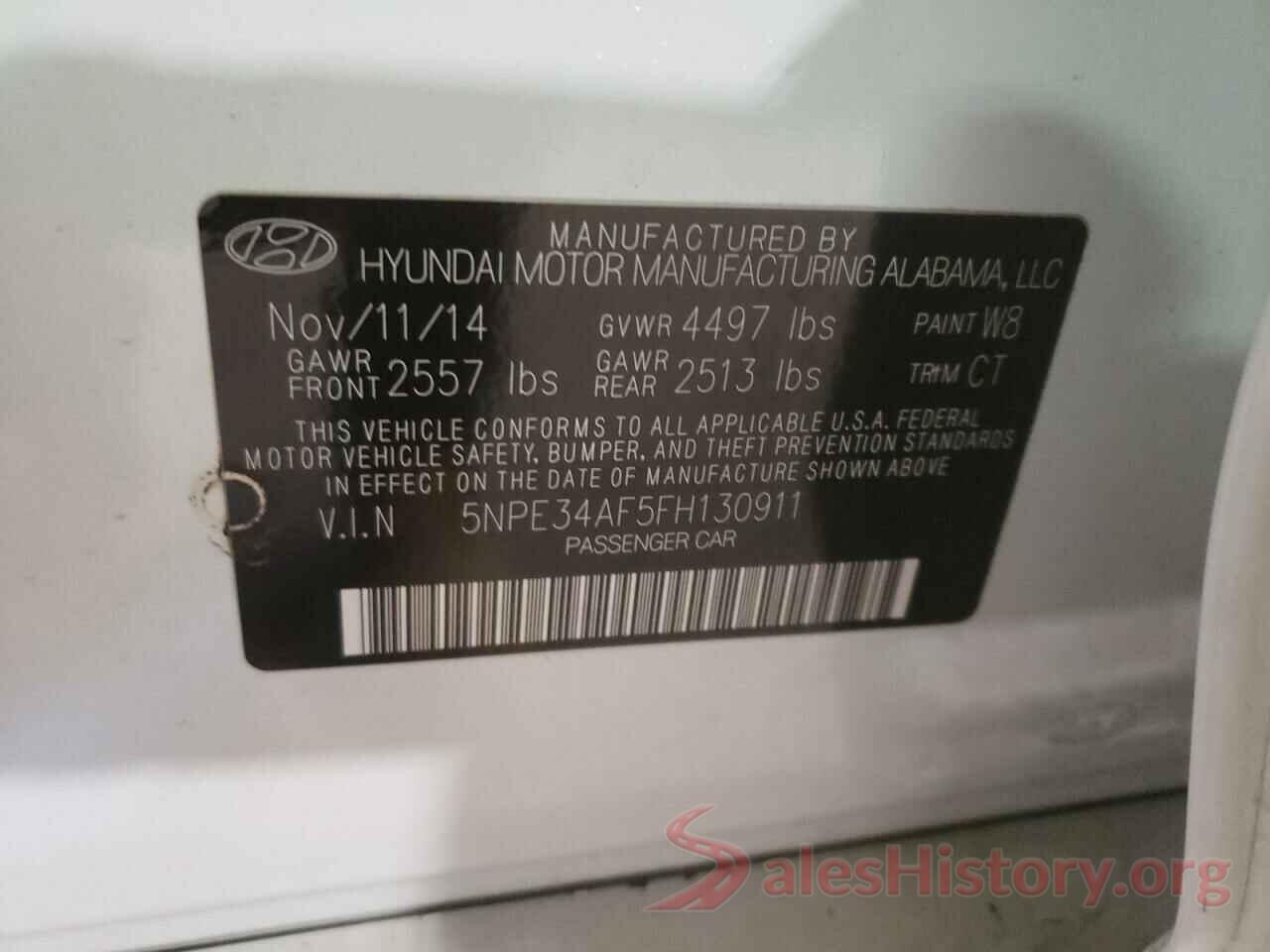 5NPE34AF5FH130911 2015 HYUNDAI SONATA