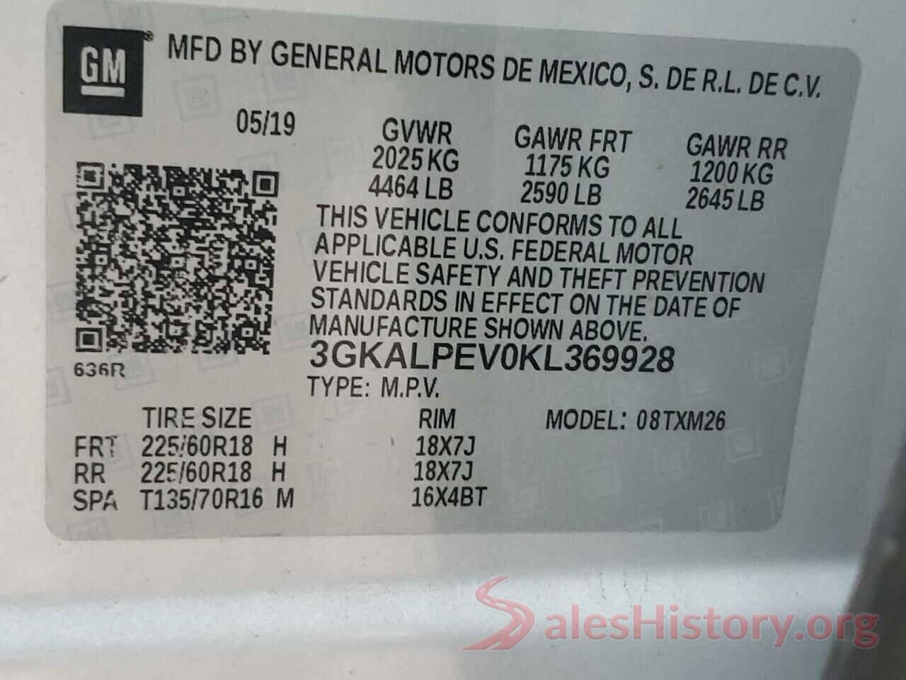 3GKALPEV0KL369928 2019 GMC TERRAIN