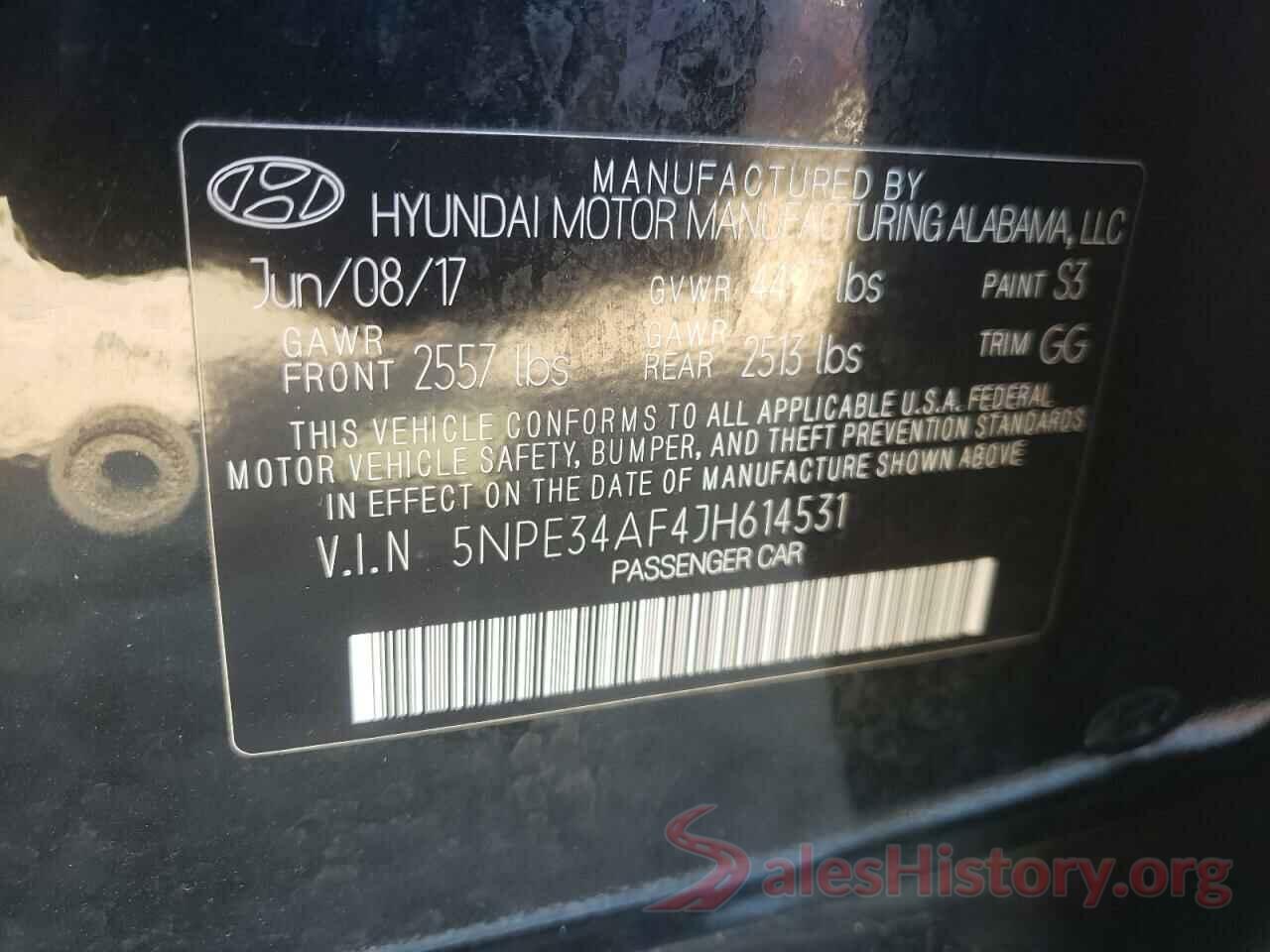 5NPE34AF4JH614531 2018 HYUNDAI SONATA