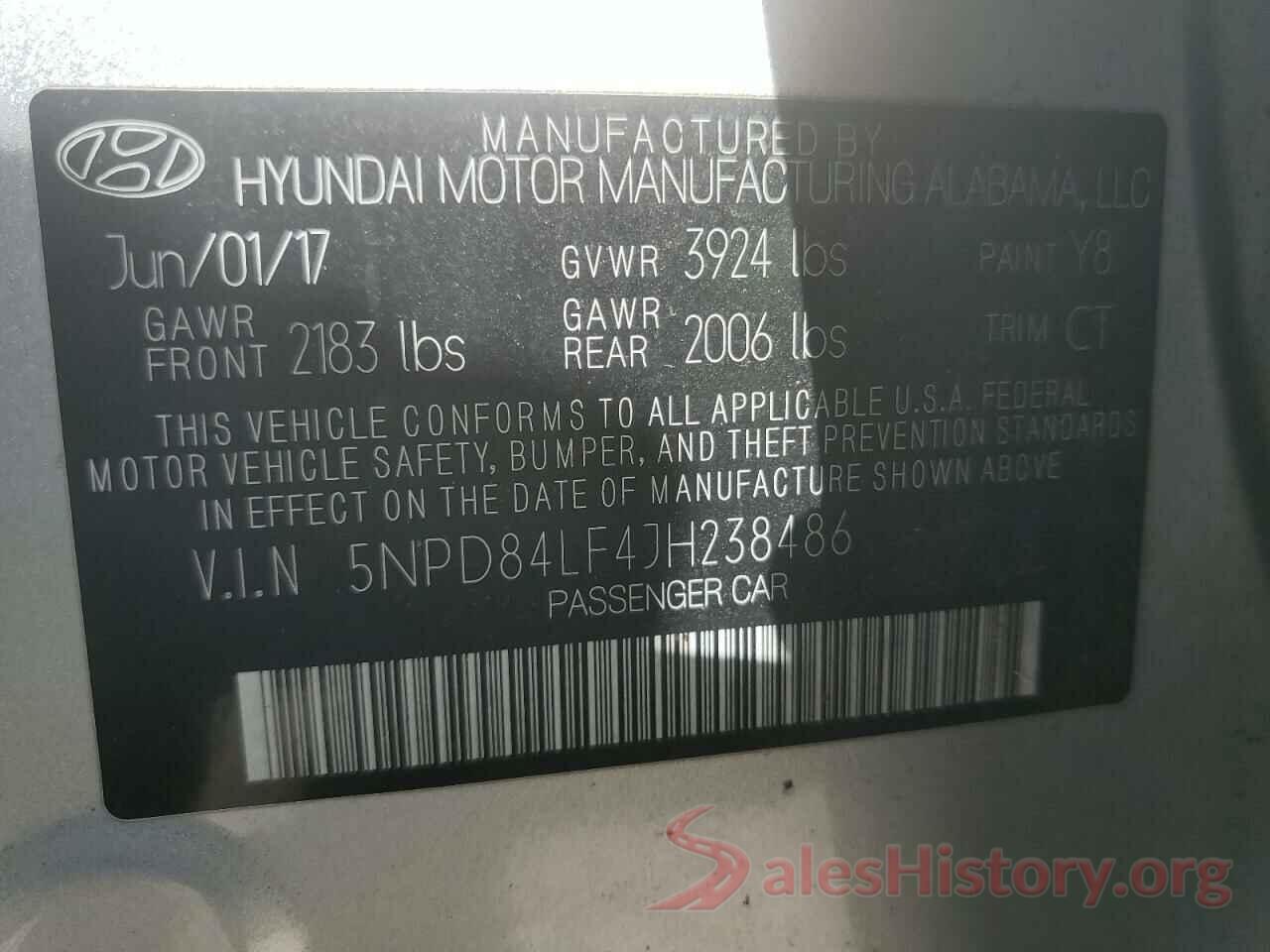 5NPD84LF4JH238486 2018 HYUNDAI ELANTRA