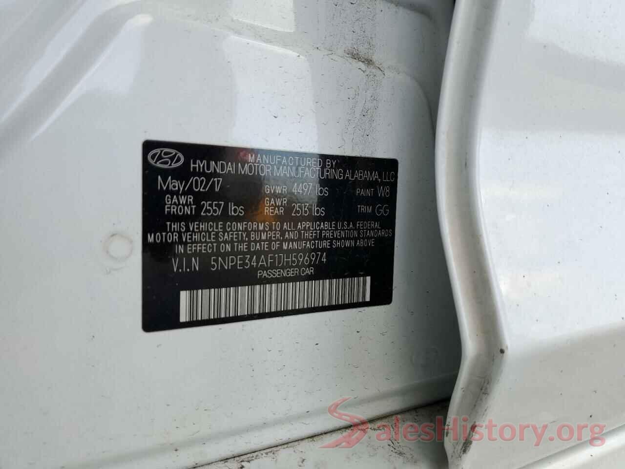 5NPE34AF1JH596974 2018 HYUNDAI SONATA