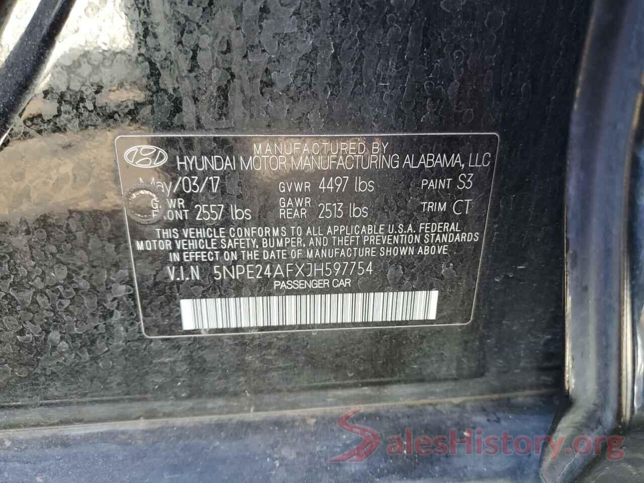 5NPE24AFXJH597754 2018 HYUNDAI SONATA