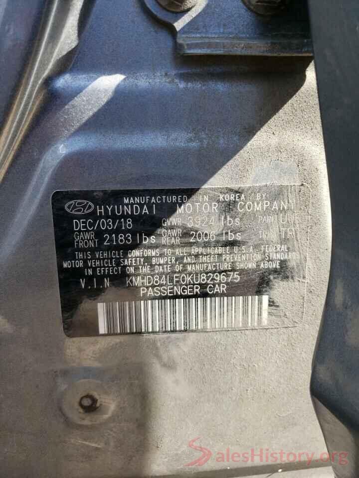 KMHD84LF0KU829675 2019 HYUNDAI ELANTRA