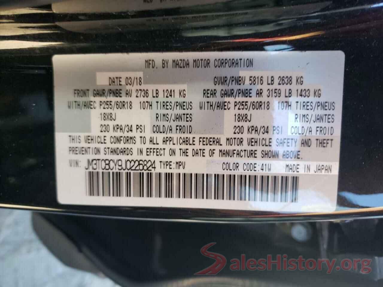 JM3TCBCY9J0226824 2018 MAZDA CX-9