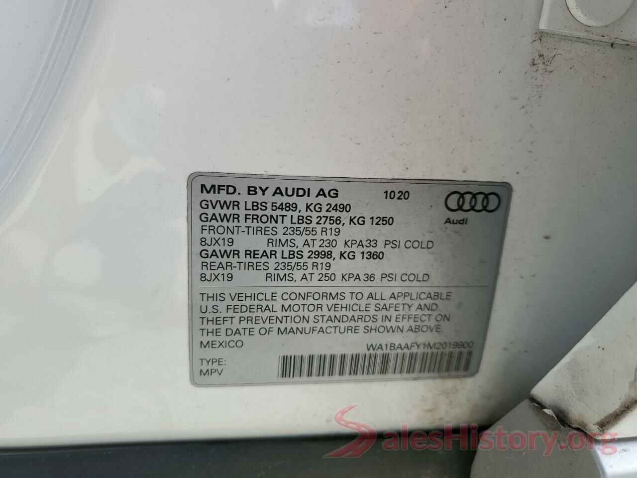 WA1BAAFY1M2019900 2021 AUDI Q5