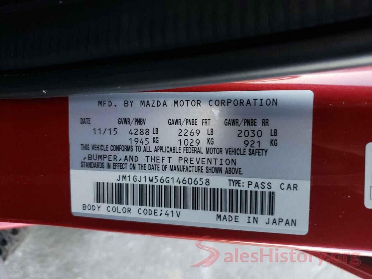 JM1GJ1W56G1460658 2016 MAZDA 6