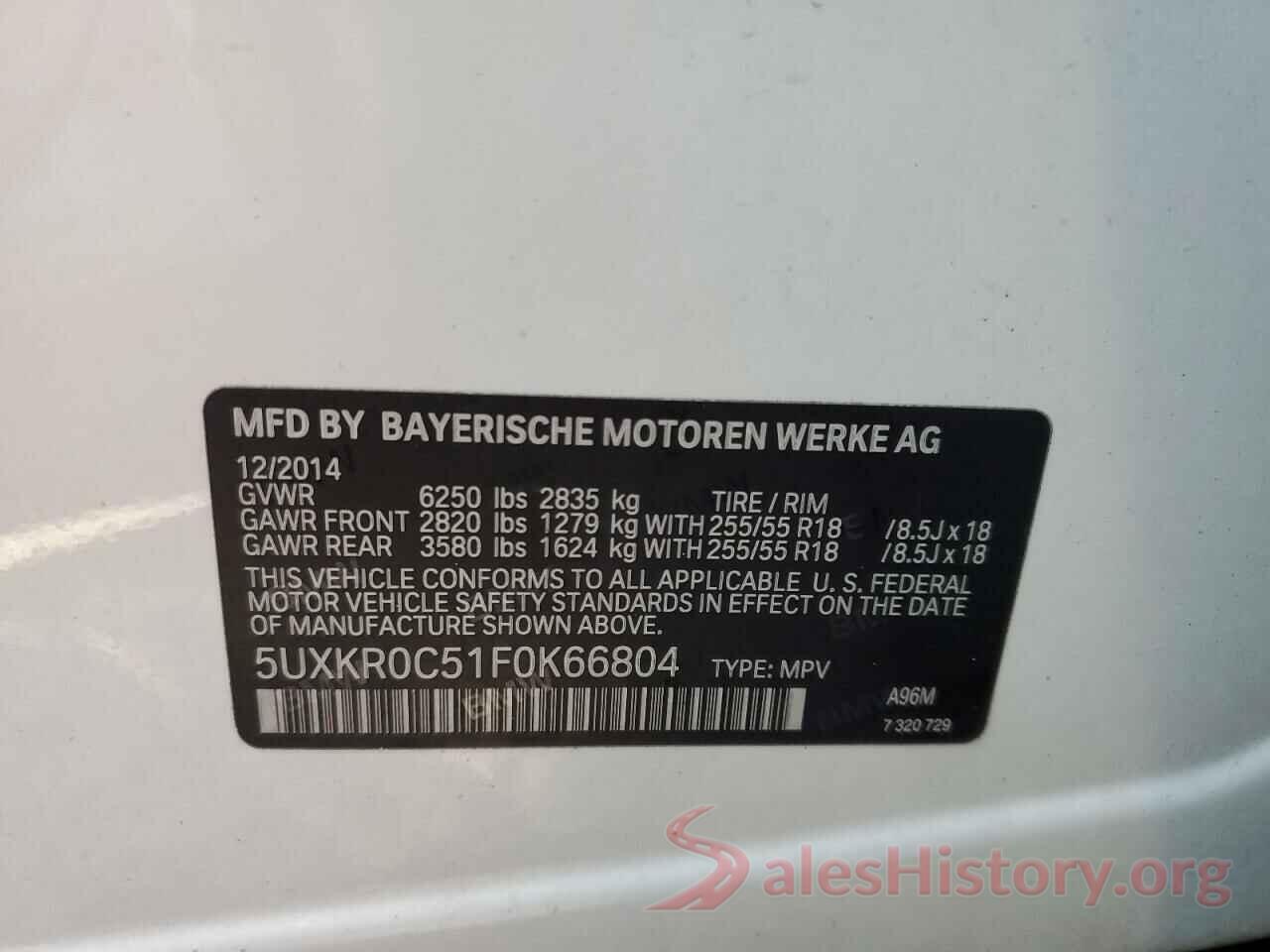 5UXKR0C51F0K66804 2015 BMW X5