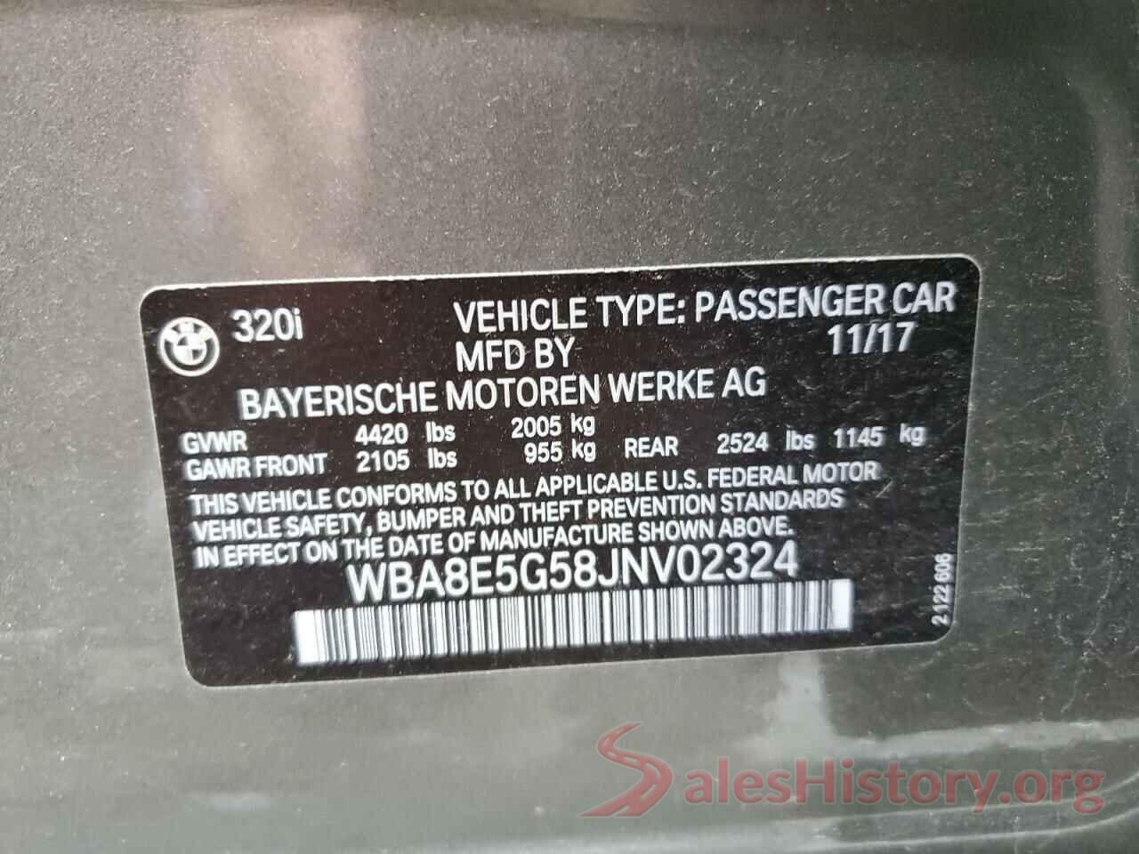 WBA8E5G58JNV02324 2018 BMW 3 SERIES