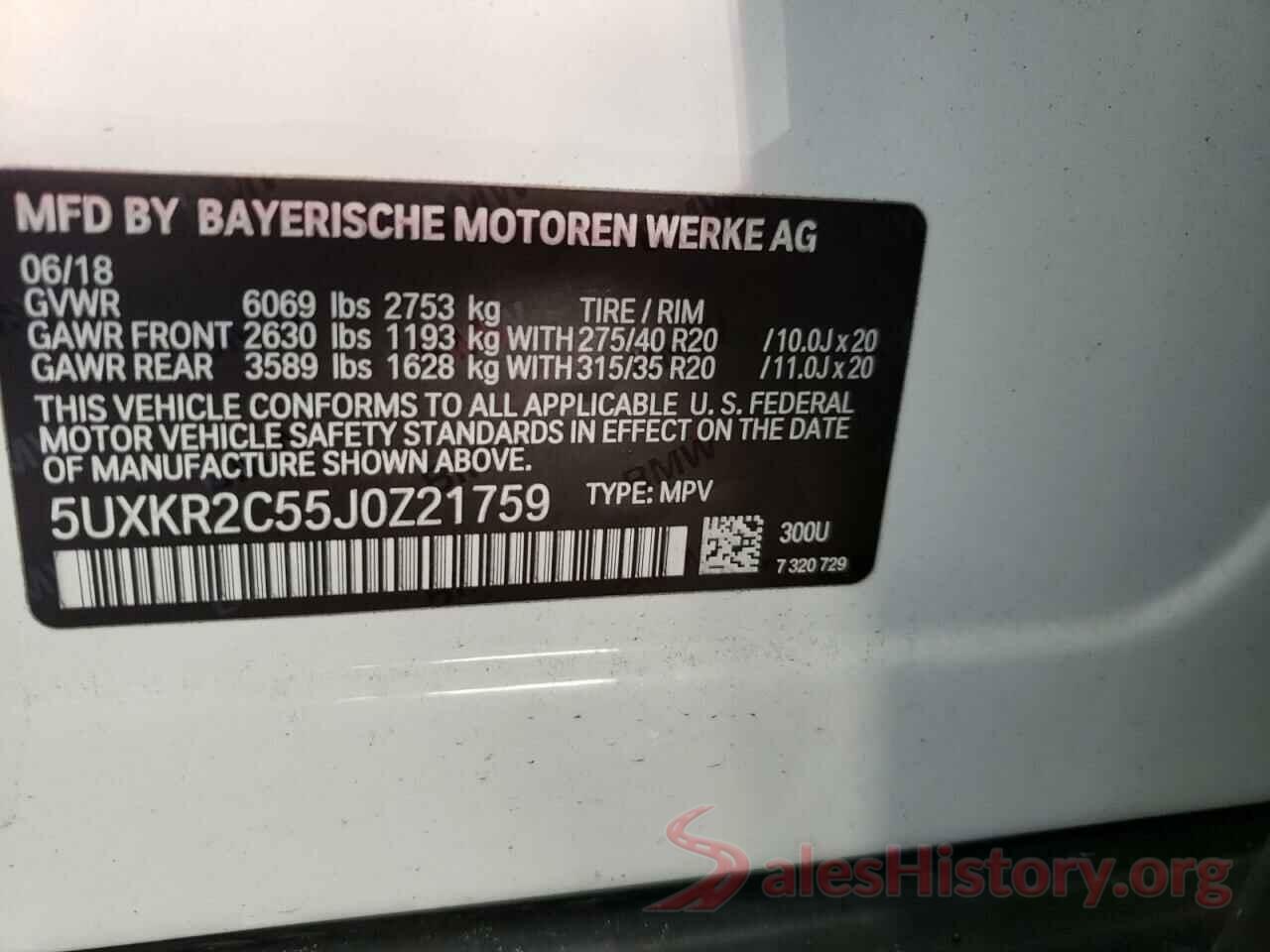 5UXKR2C55J0Z21759 2018 BMW X5