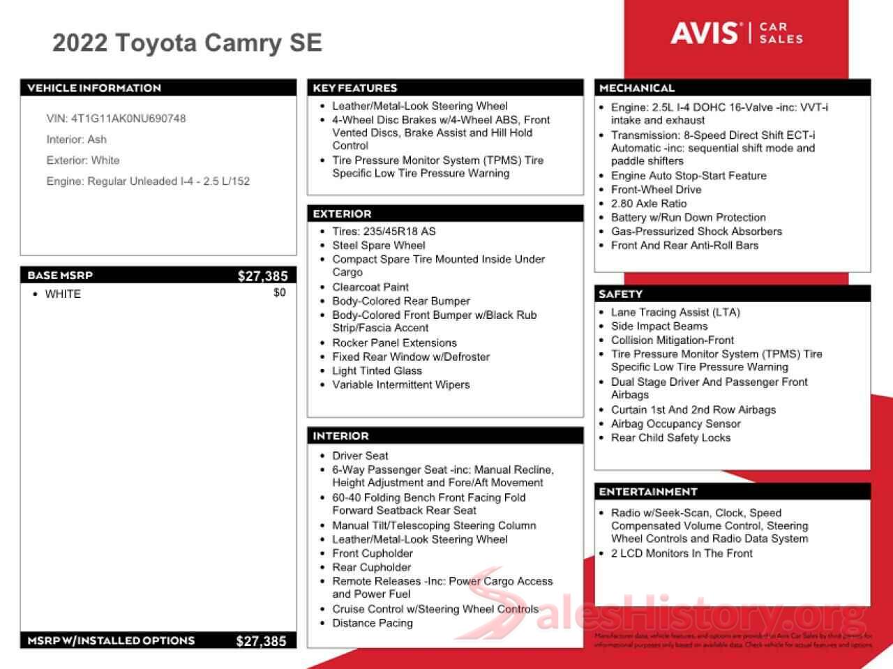 4T1G11AK0NU690748 2022 TOYOTA CAMRY