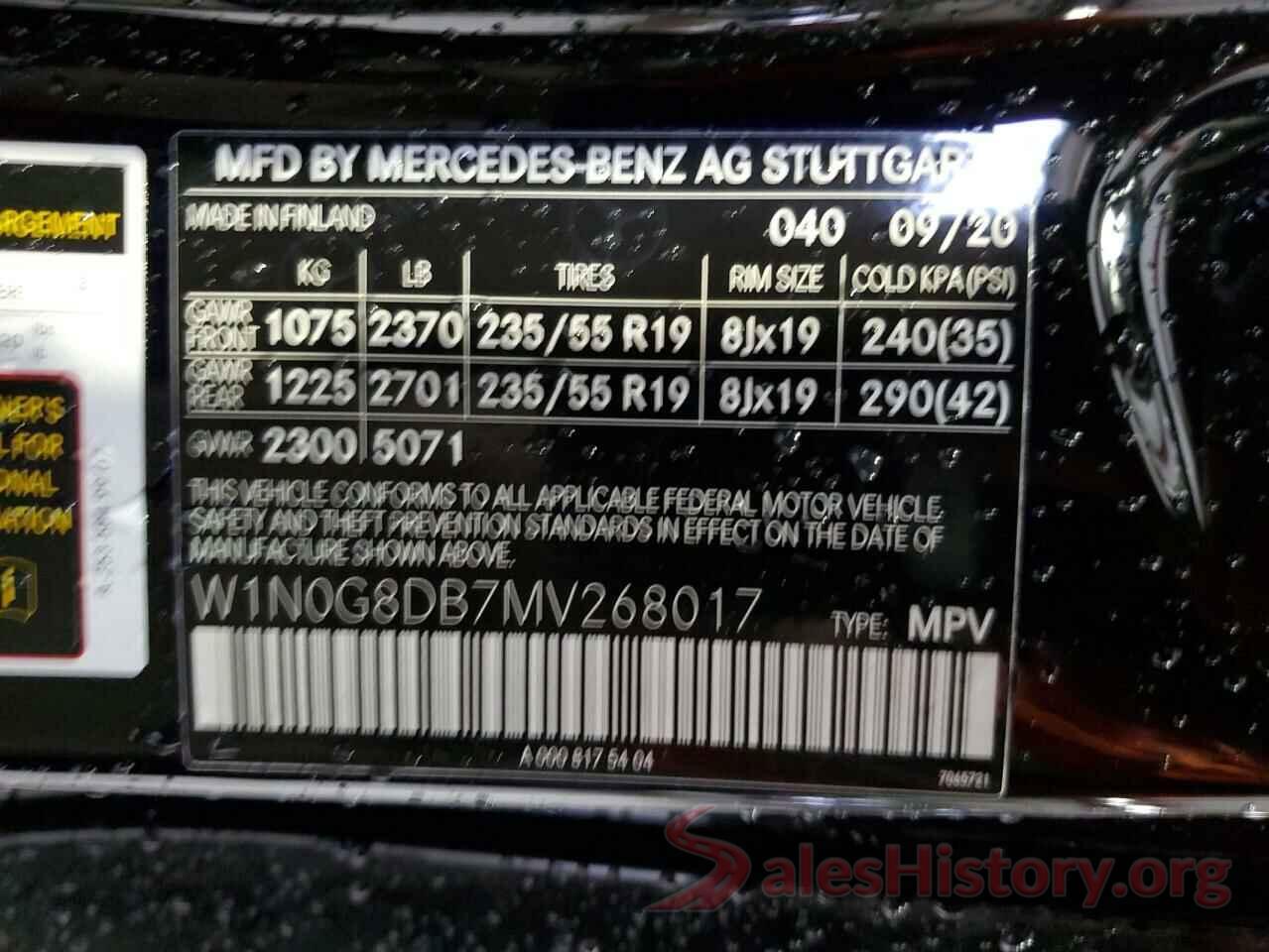 W1N0G8DB7MV268017 2021 MERCEDES-BENZ GLC-CLASS