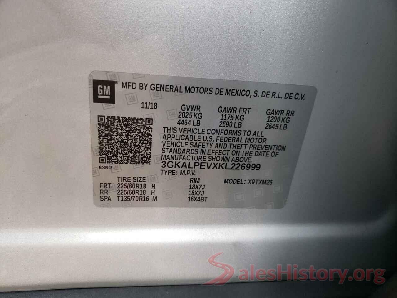 3GKALPEVXKL226999 2019 GMC TERRAIN