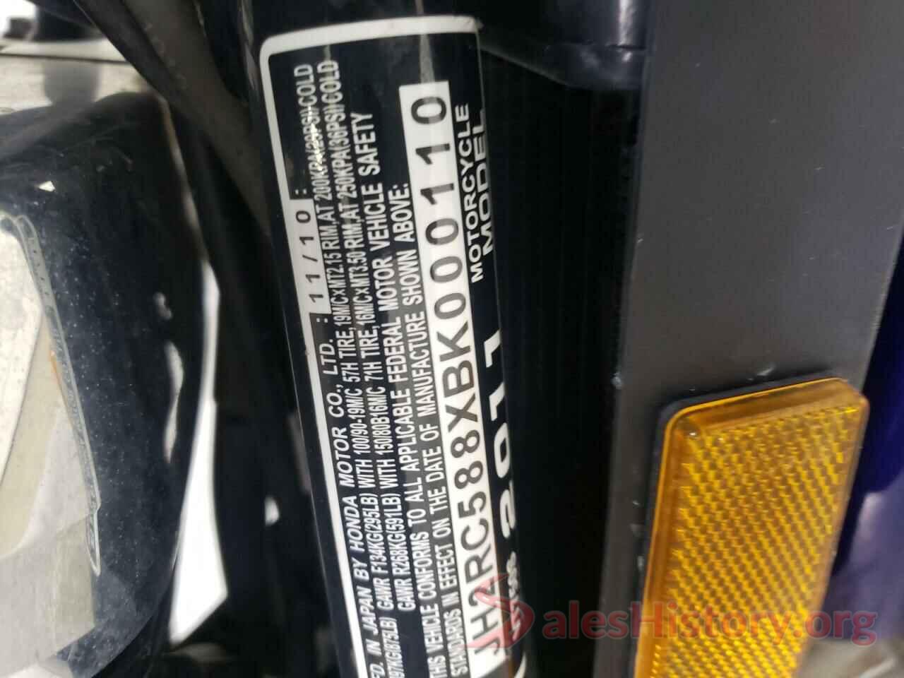 JH2RC588XBK000110 2011 HONDA VT CYCLE