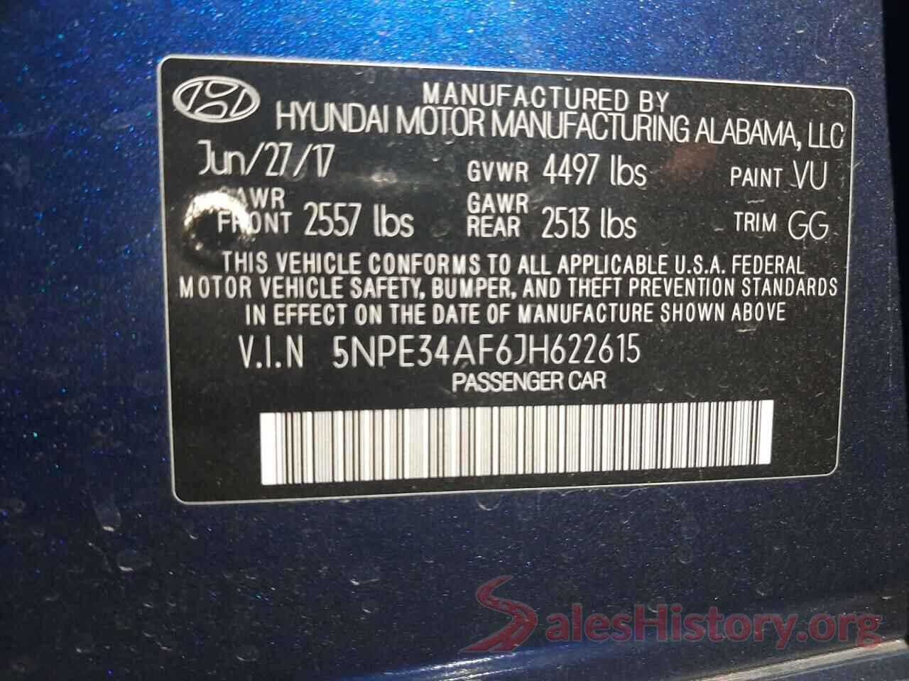 5NPE34AF6JH622615 2018 HYUNDAI SONATA