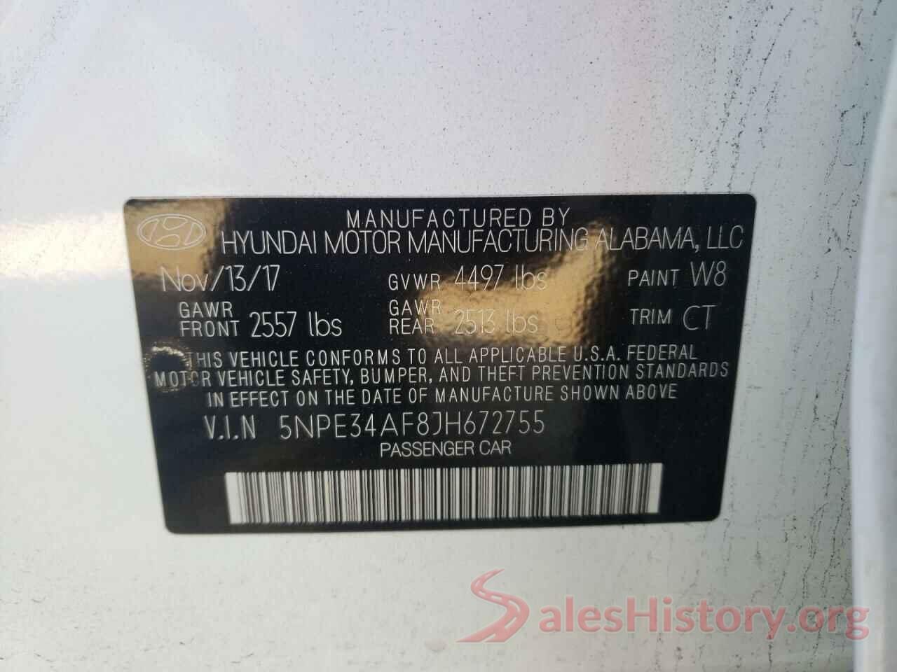 5NPE34AF8JH672755 2018 HYUNDAI SONATA